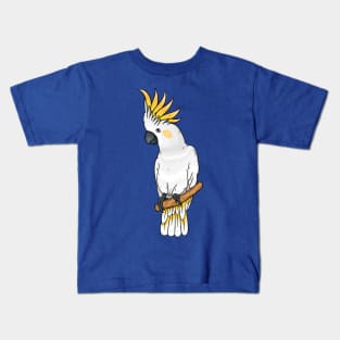 Sulphur-crested cockatoo bird cartoon illustration Kids T-Shirt